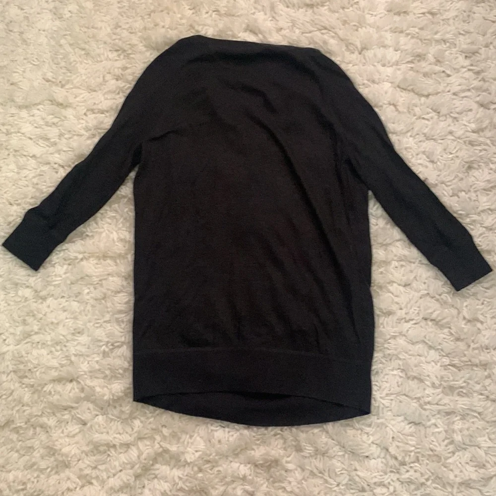 VINCE Dark Gray Button Neck Sweater